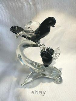 Murano S. Puccini Hand Made In Italy Glass Birds On Branch Sculpture Art Glass