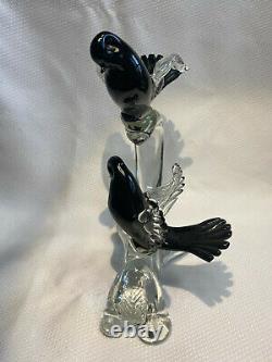 Murano S. Puccini Hand Made In Italy Glass Birds On Branch Sculpture Art Glass