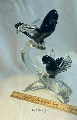 Murano S. Puccini Hand Made In Italy Glass Birds On Branch Sculpture Art Glass