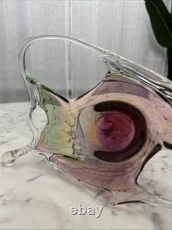 Murano STYLE MCM Art Glass Hand Blown Stretched Abstract Sculpture Jean E Smith
