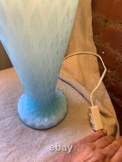 Murano Satin Art Glass Mother of Pearl Mushroom Table Lamp Mid Century Modern