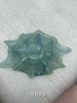 Murano Sea Green Lg Blown Glass Art Bowl 20x12
