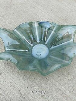 Murano Sea Green Lg Blown Glass Art Bowl 20x12