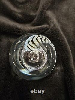 Murano Seguso Viro Art- Hand Blown Glass Egg! Zebra Spiral Multi Colored! Large