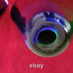 Murano Set (3) vases Hand Blown glass by Flavio Poli for Seguso Italy Blue/Green