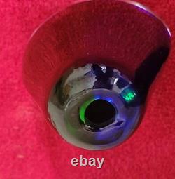 Murano Set (3) vases Hand Blown glass by Flavio Poli for Seguso Italy Blue/Green
