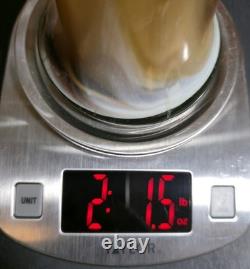 Murano Sommerso Art Glass Vase 11.5 Hand Blown Green Amber Fluted Petal Rim