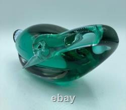 Murano Sommerso Bird Green Lavender Orange Neodymium Art Glass