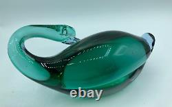 Murano Sommerso Bird Green Lavender Orange Neodymium Art Glass