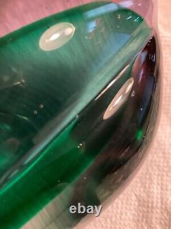 Murano Sommerso Bird Green Lavender Orange Neodymium Art Glass