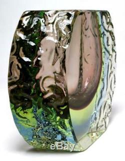 Murano Sommerso Uranium Glass Vase 3 Colour Mandruzzato c1960s