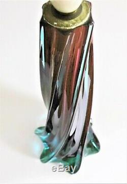 Murano Sommerso faceted art glass lamp base sculpture