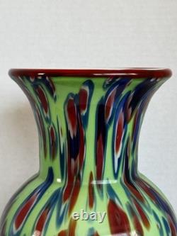 Murano Studio Hand Blown Art Glass 14H Vase Millefiori Absolutely Stunning