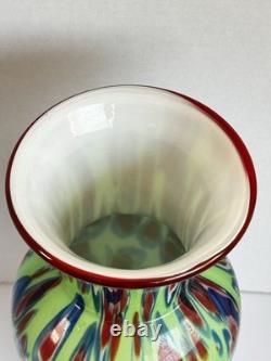 Murano Studio Hand Blown Art Glass 14H Vase Millefiori Absolutely Stunning
