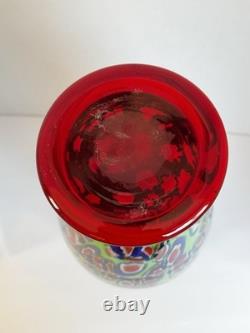 Murano Studio Hand Blown Art Glass 14H Vase Millefiori Absolutely Stunning