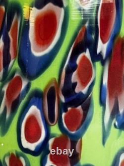 Murano Studio Hand Blown Art Glass 14H Vase Millefiori Absolutely Stunning