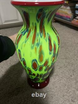 Murano Studio Hand Blown Art Glass 14H Vase Millefiori Absolutely Stunning