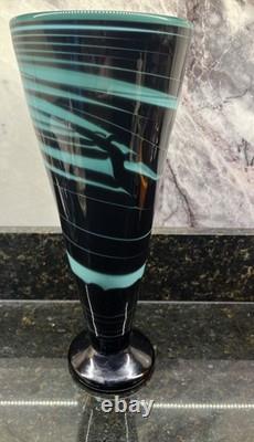 Murano Style 12 Threaded Hand Blown Glass Swirl