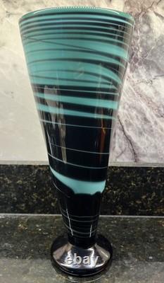 Murano Style 12 Threaded Hand Blown Glass Swirl