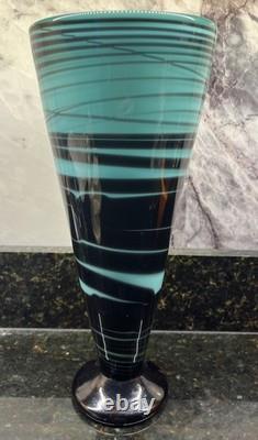Murano Style 12 Threaded Hand Blown Glass Swirl