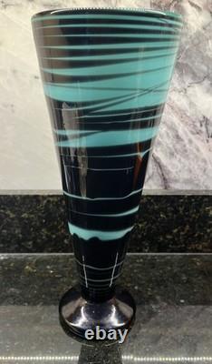 Murano Style 12 Threaded Hand Blown Glass Swirl
