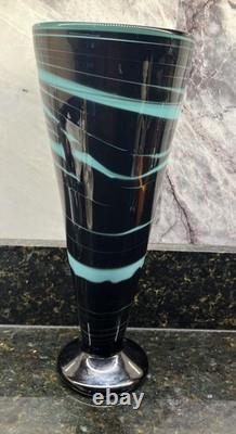 Murano Style 12 Threaded Hand Blown Glass Swirl
