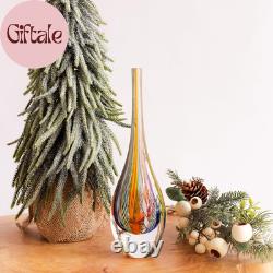 Murano Style Art Glass Drop Vase Hand Blown Colored Boho Effect Home Decor Murano Style Art Glass Drop Vase Hand Blown Colored Boho Effect Home Decor