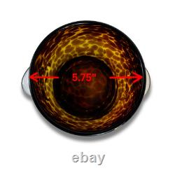 Murano Style Art Glass Ice Bucket Tortoiseshell Amber Hand Blown Wine Cooler