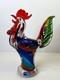 Murano Style Art Glass Rooster Figurine 11 Tall Multicolor Hand Blown Sculpture