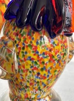 Murano Style Art Glass Rooster Multicolor Hand Blown Italian Figurine 7