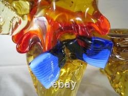 Murano Style Art Glass scottish Dog Figurine Amber Bow Hand Blown Sculpture Murano Style Art Glass scottish Dog Figurine Amber Bow Hand Blown Sculpture