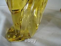 Murano Style Art Glass scottish Dog Figurine Amber Bow Hand Blown Sculpture