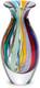 Murano Style Glass Vase Hand Blown Colored Canes Boho Effect Home Decor Small