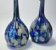 Murano Style Hand Blown 3 Art Glass Pendant Lights, Blue Green Amber 3.75x13.5
