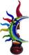 Murano-Style Hand Blown Art Glass Face Sculpture 16.93 Tall Mouth-Blown Craft