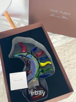 Murano-Style Hand Blown Art Glass Face Sculpture 16.93 Tall Mouth-Blown Craft Murano-Style Hand Blown Art Glass Face Sculpture 16.93 Tall Mouth-Blown Craft