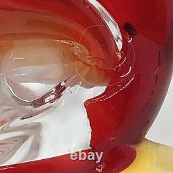 Murano Style Hand Blown Art Glass Rooster Figurine Bird Pedestal Height 11x 5