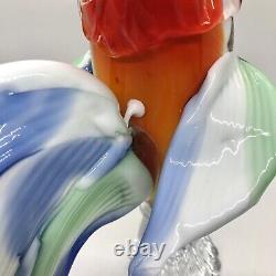 Murano Style Hand Blown Art Glass Rooster Figurine Bird Pedestal Height 11x 5