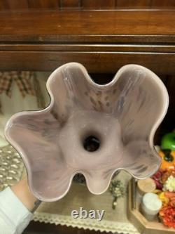 Murano Style Hand Blown Glass Spatter Speckle Art Glass Vase 16 Tall