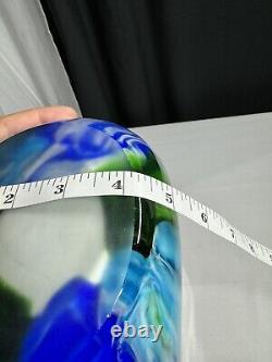 Murano Style Hand Blown Glass Vase Color Swirl Large Home Decor Accent 16