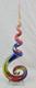 Murano Style Hand Blown Rainbow Glass Swirl Spire Art Decor 23.5 Tall 7.5 Wide