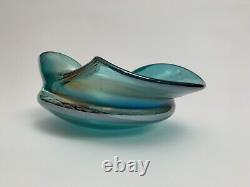 Murano Style Iridescence (Hand-Blown) Glass Ashtray 9x 6 Multicolor