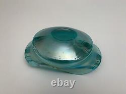 Murano Style Iridescence (Hand-Blown) Glass Ashtray 9x 6 Multicolor