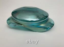 Murano Style Iridescence (Hand-Blown) Glass Ashtray 9x 6 Multicolor