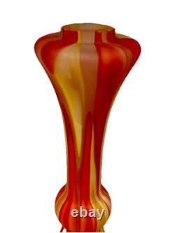 Murano Style Patchwork Art Glass Vase Hand Blown Lamp Base 24.75 Magnificent