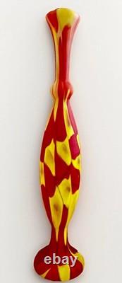 Murano Style Patchwork Art Glass Vase Hand Blown Lamp Base 24.75 Magnificent