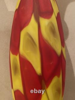 Murano Style Patchwork Art Glass Vase Hand Blown Lamp Base 24.75 Magnificent