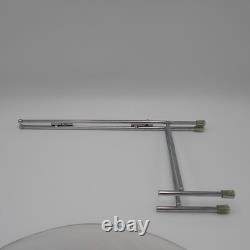 Murano Style Rainbow Swirl Hand-Blown Art Glass Centerpiece Bowl 14 withMetal Std