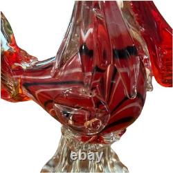 Murano Style Rooster Hand Blown Art Glass