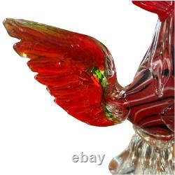 Murano Style Rooster Hand Blown Art Glass